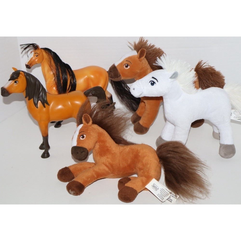 Dreamworks Spirit Untamed & Riding Free Plastic Plush Horse Pony Toy Lot